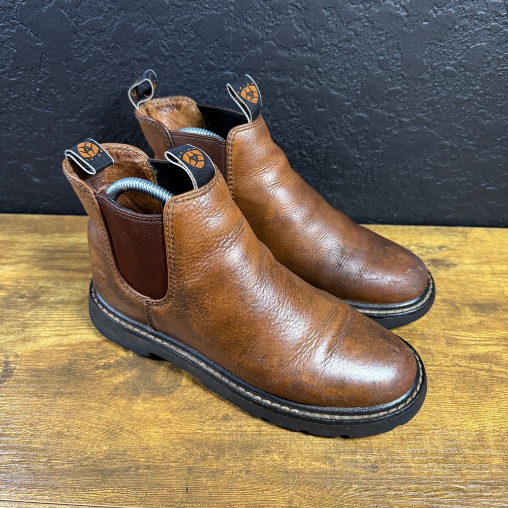 Ariat Spot Hog 10015180 Brown Leather Waterproof Boots Womens 7.5B